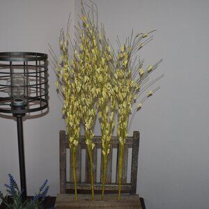 Spring Yellow Paper Flower Faux Floral Wildflower Bush Stem Farmhouse Decor 4pc